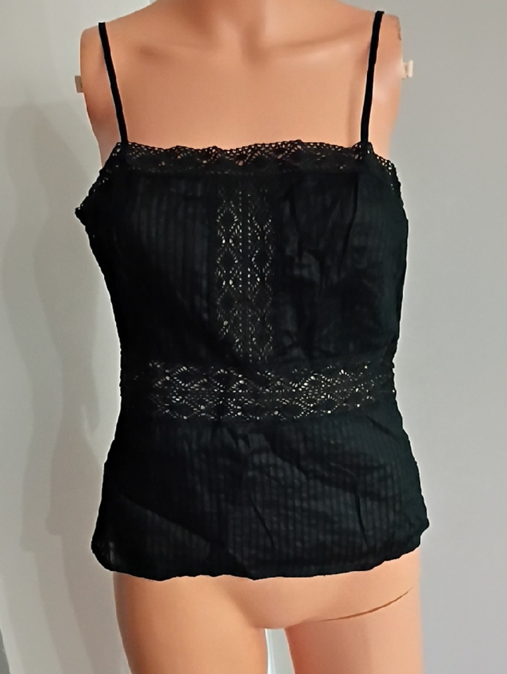 Saja Black Lace Trim Camisole